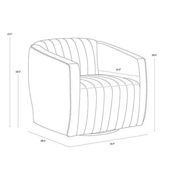 Garrison Swivel Lounge Chair - Liv Dove