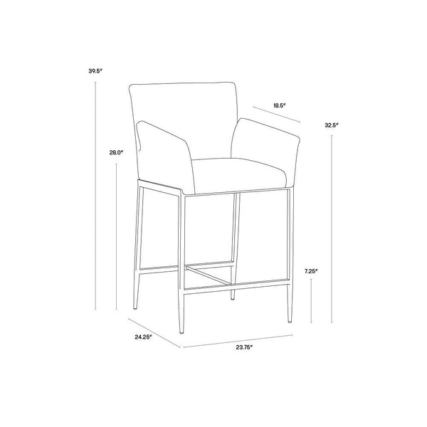 Gesa Counter Stool - Polo Club Stone