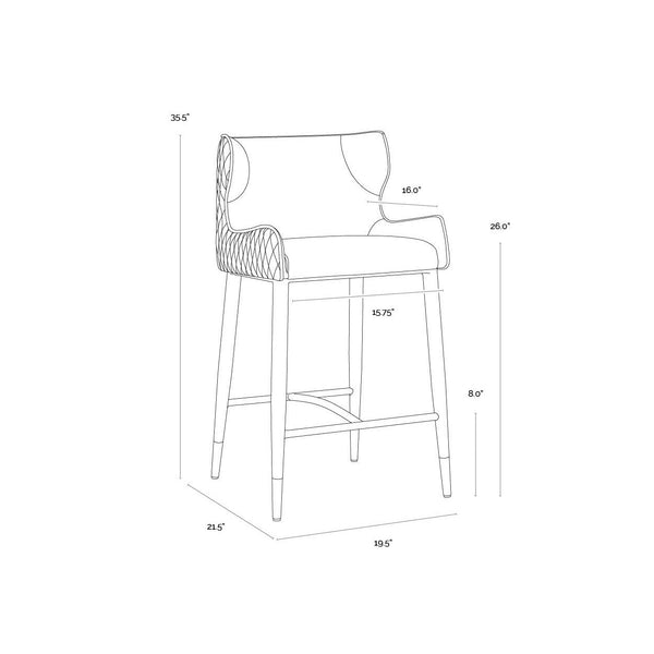 Gianni Counter Stool - Dillon Stratus / Dillon Black