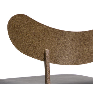 Gibbons Barstool - Antique Brass - Charcoal Black Leather