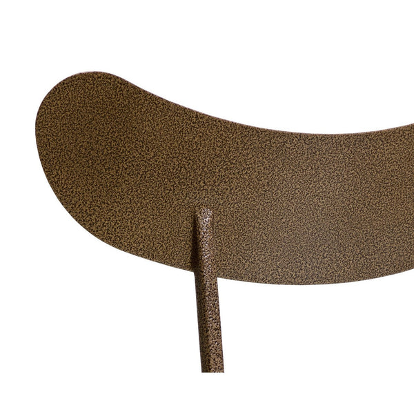 Gibbons Dining Chair - Antique Brass - Charcoal Black Leather