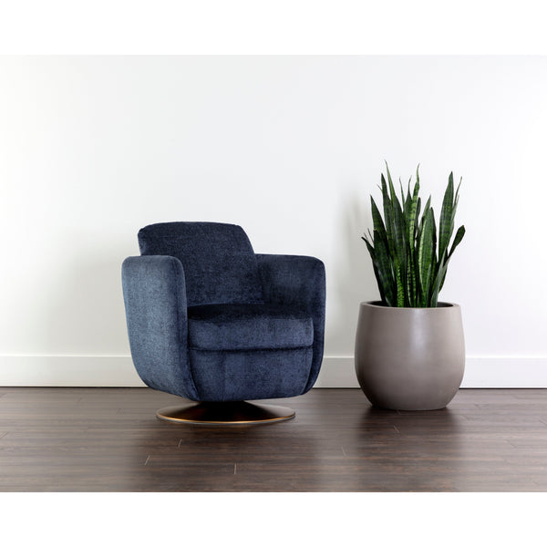 Gilley Swivel Lounge Chair - Bergen Navy
