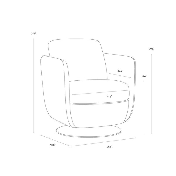 Gilley Swivel Lounge Chair - Meg Ash