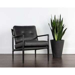 Gilmore Lounge Chair - Black - Black Leather