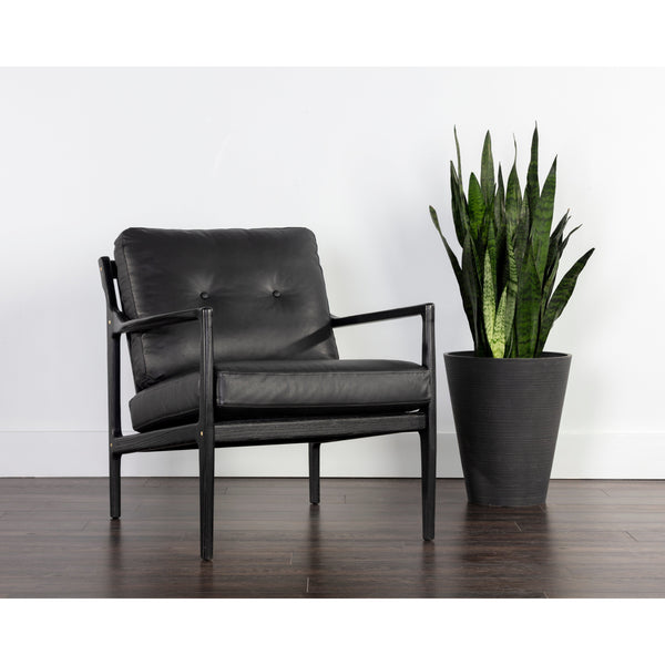 Gilmore Lounge Chair - Black - Black Leather