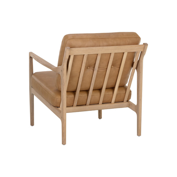 Gilmore Lounge Chair - Light Oak - Sahara Camel Leather