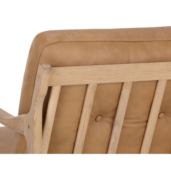 Gilmore Lounge Chair - Light Oak - Sahara Camel Leather