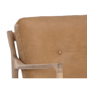 Gilmore Lounge Chair - Light Oak - Sahara Camel Leather