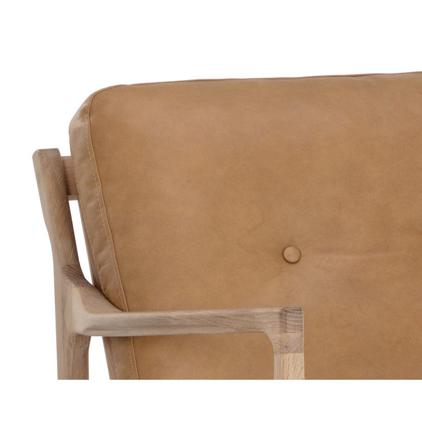 Gilmore Lounge Chair - Light Oak - Sahara Camel Leather