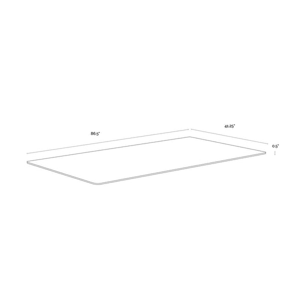 Glass Dining Table Top Rectangular - Clear - 86.5"