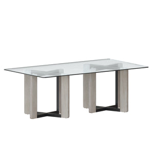 Glass Dining Table Top Rectangular - Clear - 86.5"
