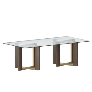 Glass Dining Table Top Rectangular - Clear - 96"