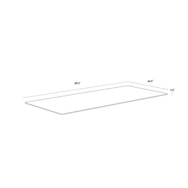 Glass Dining Table Top Rectangular - Clear - 96"