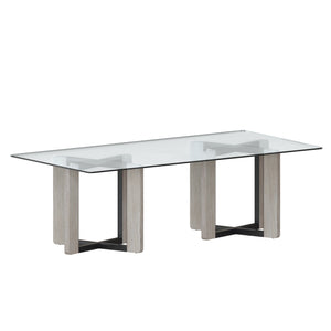 Glass Dining Table Top Rectangular - Clear - 96"