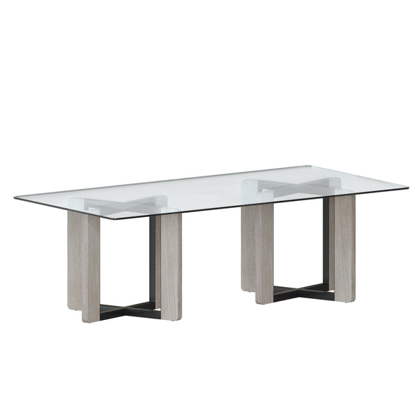 Glass Dining Table Top Rectangular - Clear - 96"