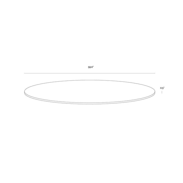 Glass Dining Table Top Round - Clear - 59"