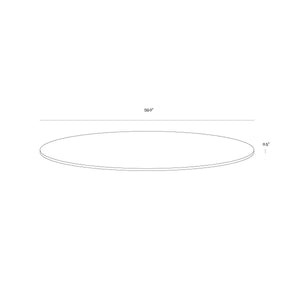 Glass Dining Table Top Round - Smoke Grey - 59"