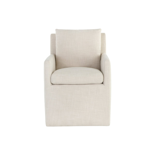 Glenrose Wheeled Dining Armchair - Effie Linen