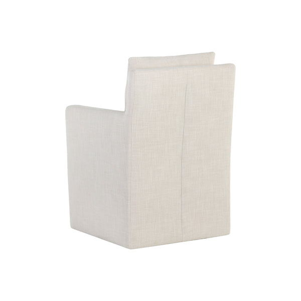 Glenrose Wheeled Dining Armchair - Effie Linen