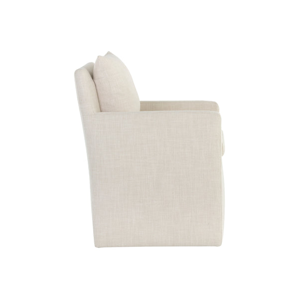 Glenrose Wheeled Dining Armchair - Effie Linen