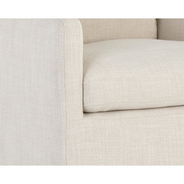 Glenrose Wheeled Dining Armchair - Effie Linen