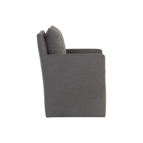 Glenrose Wheeled Dining Armchair - Effie Smoke