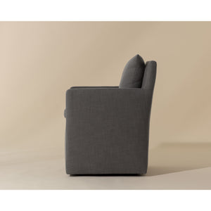 Glenrose Wheeled Dining Armchair - Effie Smoke