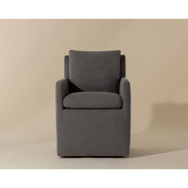 Glenrose Wheeled Dining Armchair - Effie Smoke
