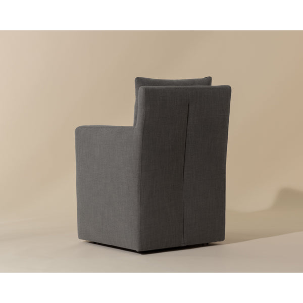 Glenrose Wheeled Dining Armchair - Effie Smoke