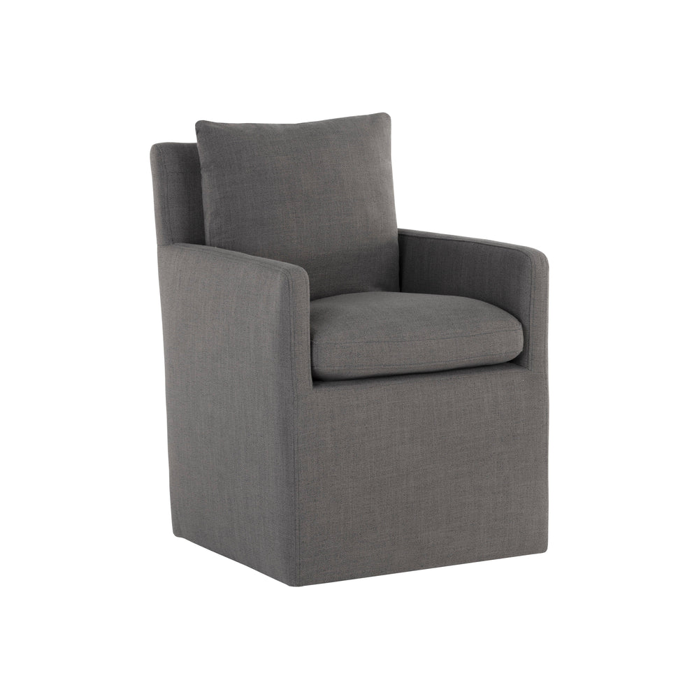 Glenrose Wheeled Dining Armchair - Effie Smoke