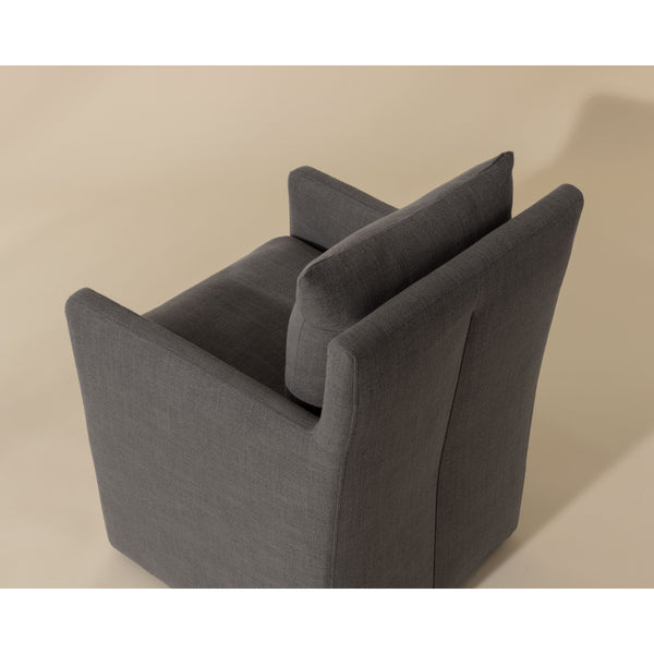 Glenrose Wheeled Dining Armchair - Effie Smoke