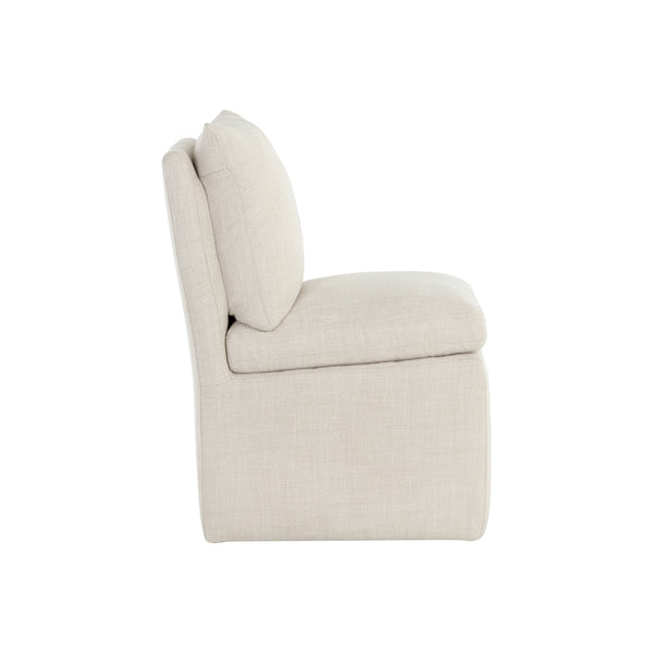 Glenrose Wheeled Dining Chair - Effie Linen