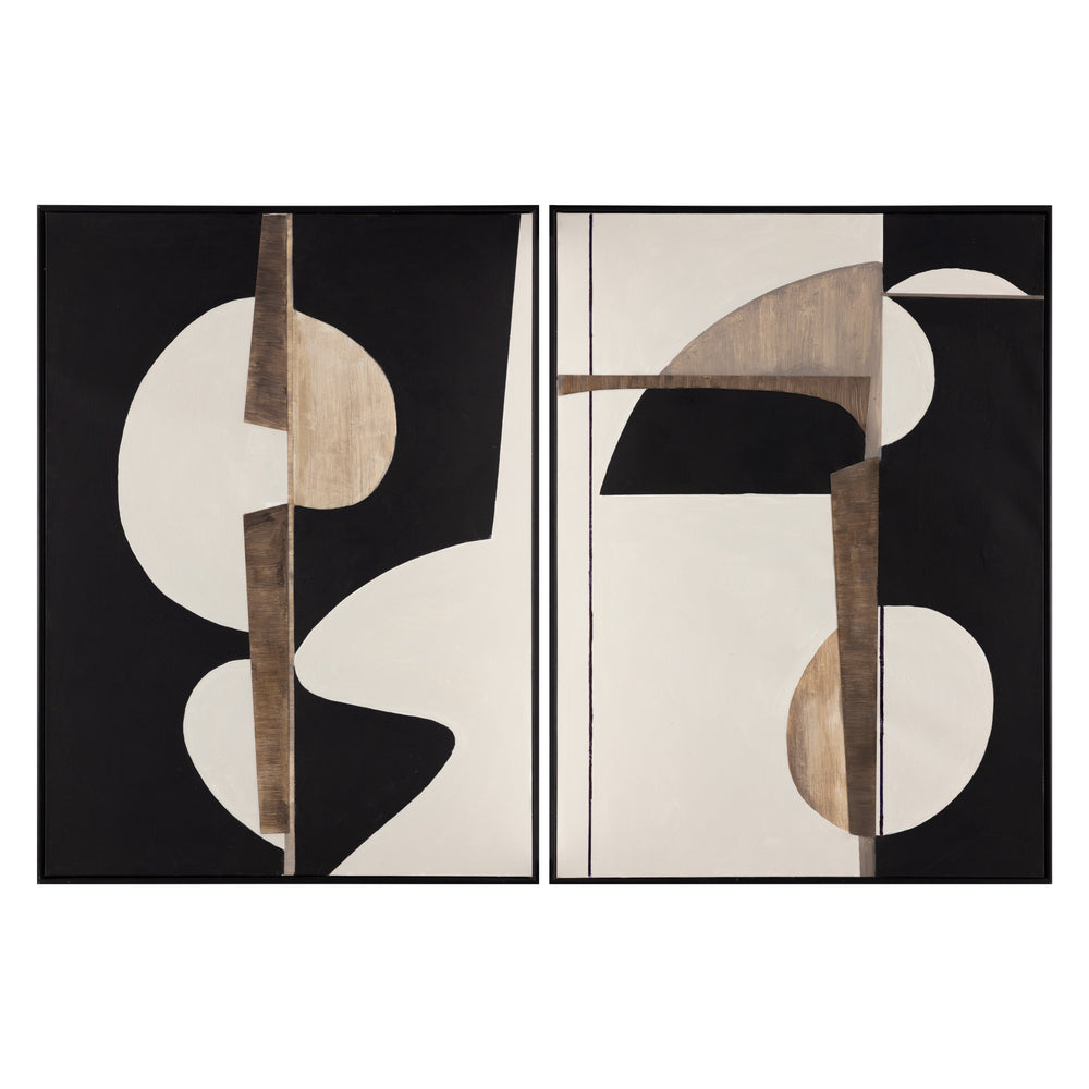 Good Neighbours (Set Of 2) - 40" X 54" - Black Floater Frame