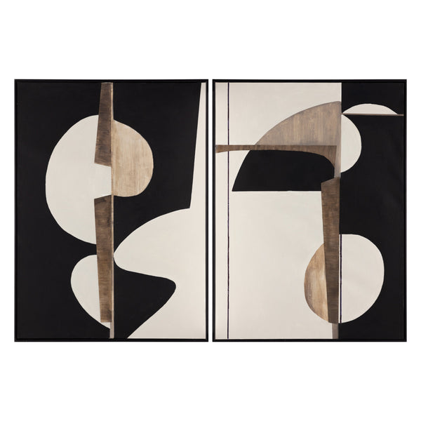 Good Neighbours (Set Of 2) - 40" X 54" - Black Floater Frame