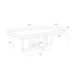Greco Dining Table - Gauntlet Grey - 94.5"