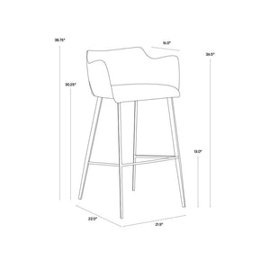 Griffin Barstool - Town Grey / Roman Grey