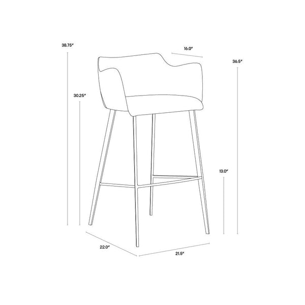 Griffin Barstool - Town Grey / Roman Grey