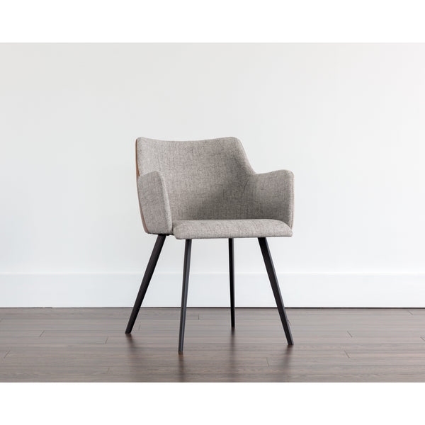 Griffin Dining Armchair - November Grey / Bravo Cognac