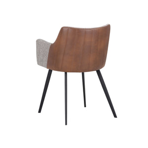 Griffin Dining Armchair - November Grey / Bravo Cognac