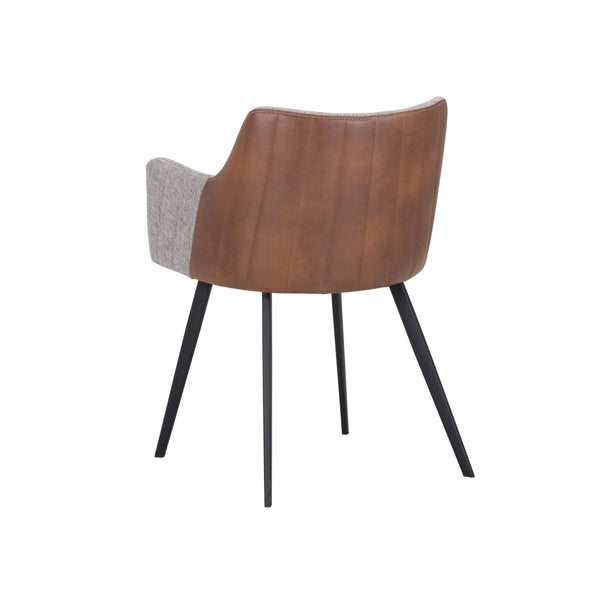 Griffin Dining Armchair - November Grey / Bravo Cognac