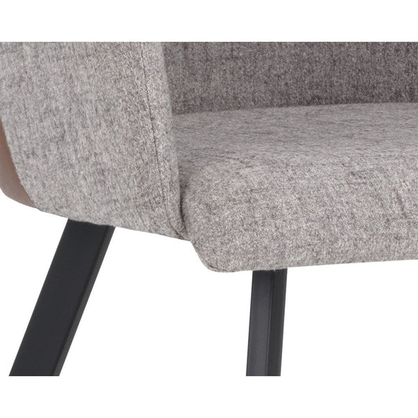 Griffin Dining Armchair - November Grey / Bravo Cognac