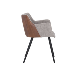 Griffin Dining Armchair - November Grey / Bravo Cognac