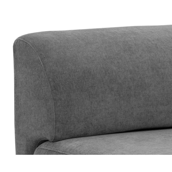 Harmony Modular Armless Chair Left Shelf - Danny Dark Grey