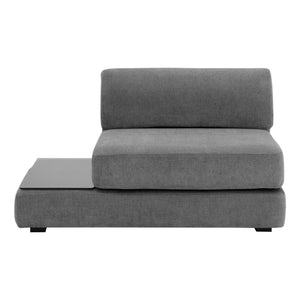 Harmony Modular Armless Chair Left Shelf - Danny Dark Grey