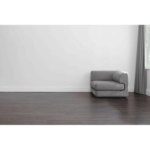 Harmony Modular Armless Chair Left Shelf - Danny Dark Grey