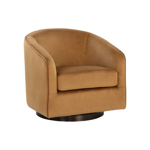 Hazel Swivel Lounge Chair - Dark Bronze - Gold Sky