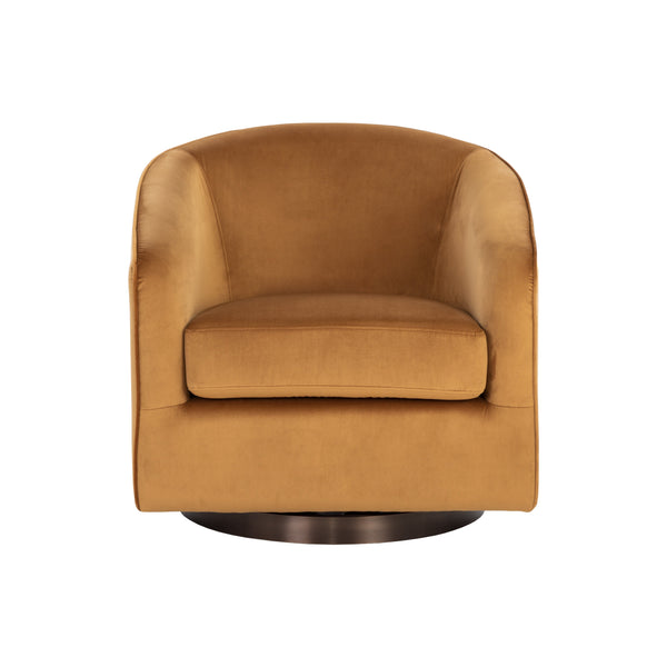 Hazel Swivel Lounge Chair - Dark Bronze - Gold Sky