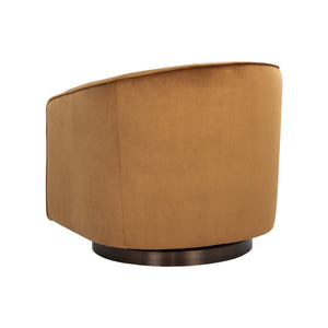 Hazel Swivel Lounge Chair - Dark Bronze - Gold Sky