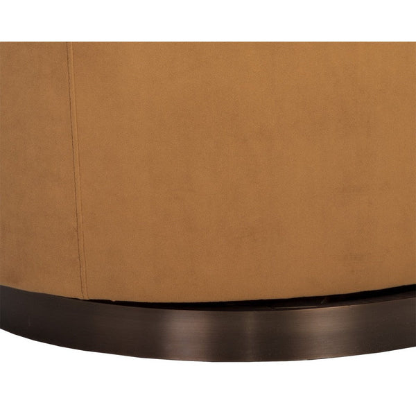 Hazel Swivel Lounge Chair - Dark Bronze - Gold Sky