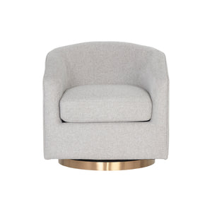 Hazel Swivel Lounge Chair - Gold - Belfast Heather Grey